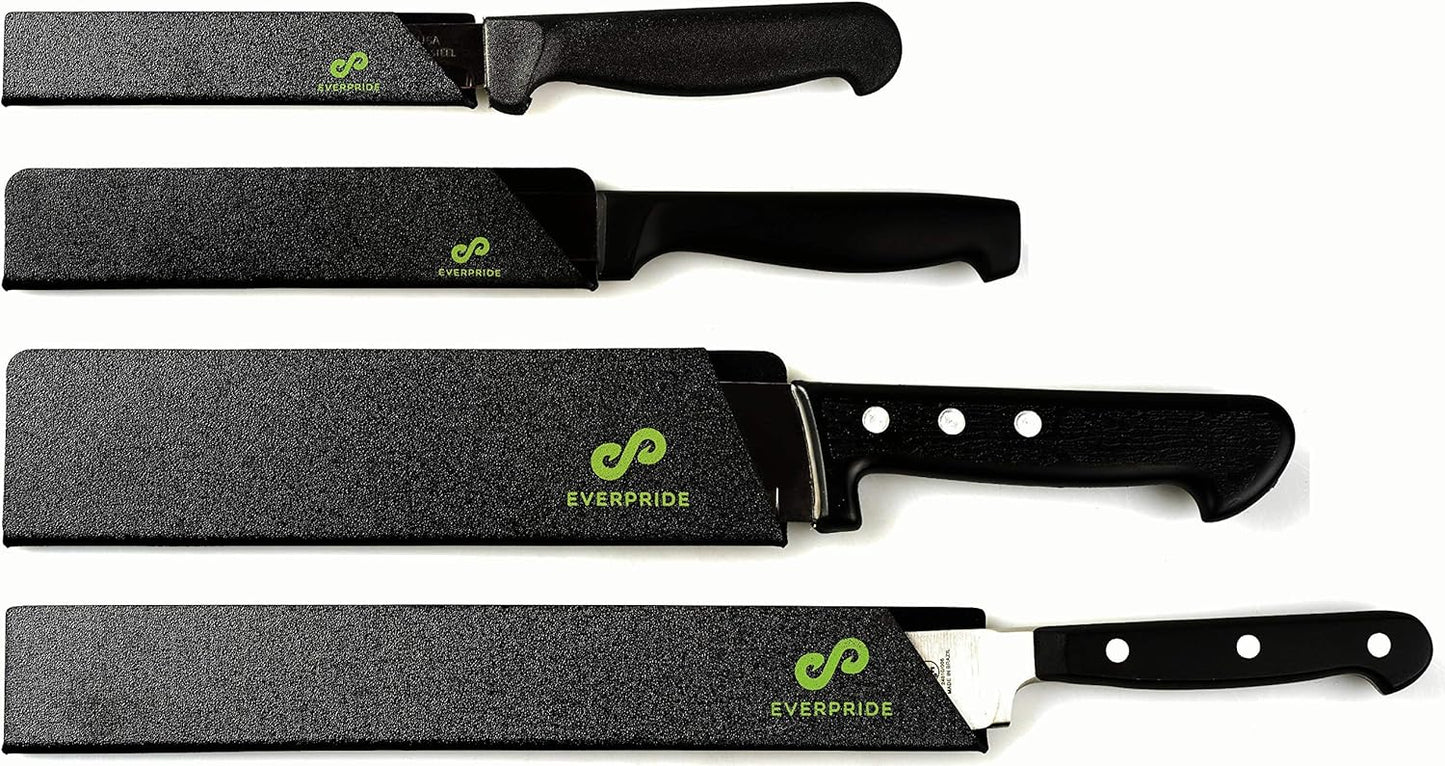 Chef Knife Sheath Set (7-Piece Set) Universal Blade Edge Cover Guards for Chef’s and Kitchen Knives – Durable, BPA-Free, Felt Lined, Sturdy ABS Plastic – Knives Not Included