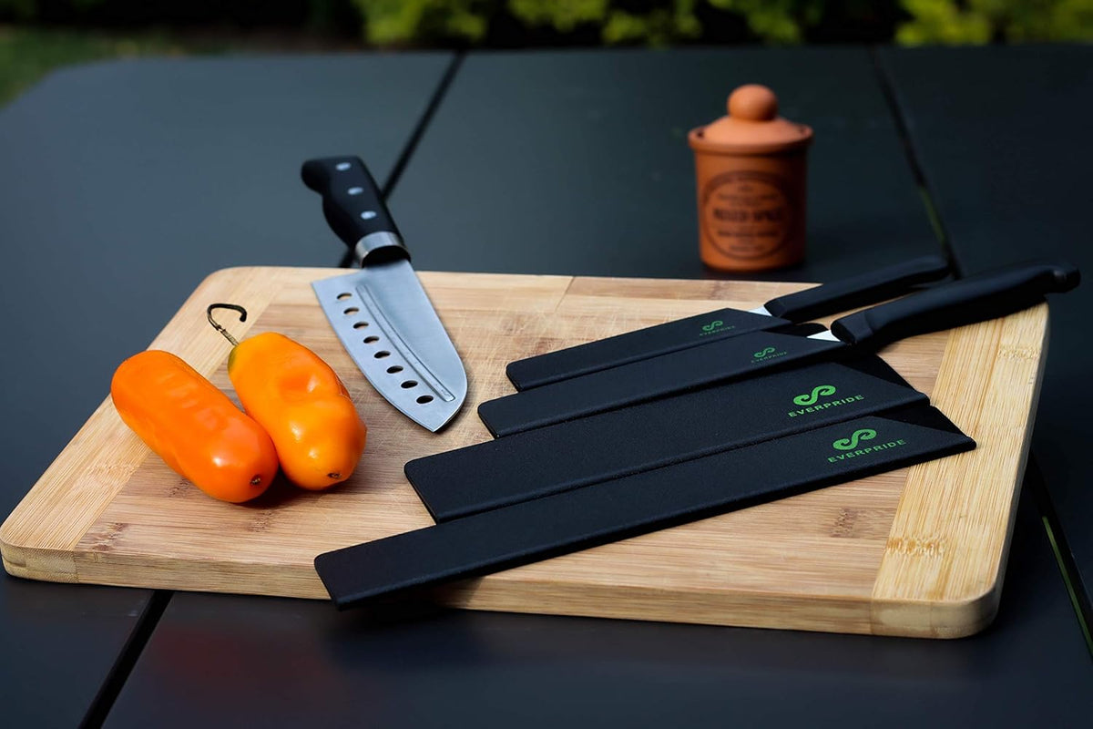 Chef Knife Sheath Set (7-Piece Set) Universal Blade Edge Cover Guards for Chef’s and Kitchen Knives – Durable, BPA-Free, Felt Lined, Sturdy ABS Plastic – Knives Not Included