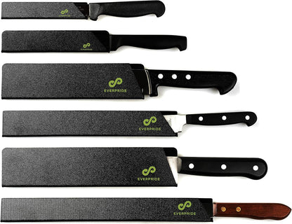 Chef Knife Sheath Set (7-Piece Set) Universal Blade Edge Cover Guards for Chef’s and Kitchen Knives – Durable, BPA-Free, Felt Lined, Sturdy ABS Plastic – Knives Not Included