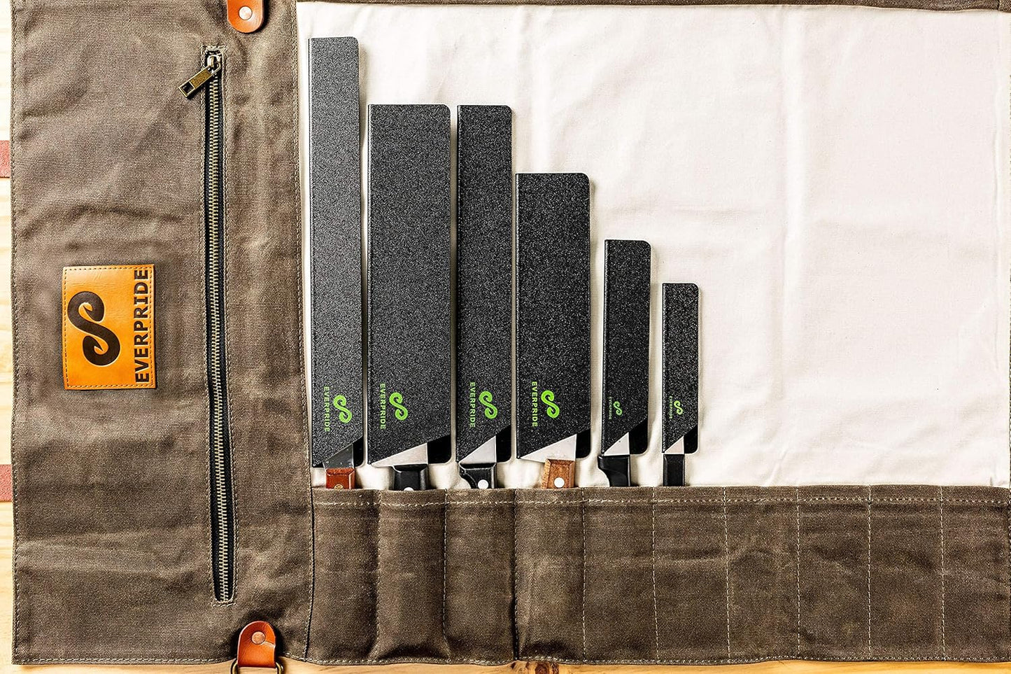 Chef Knife Sheath Set (7-Piece Set) Universal Blade Edge Cover Guards for Chef’s and Kitchen Knives – Durable, BPA-Free, Felt Lined, Sturdy ABS Plastic – Knives Not Included