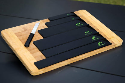 Chef Knife Sheath Set (7-Piece Set) Universal Blade Edge Cover Guards for Chef’s and Kitchen Knives – Durable, BPA-Free, Felt Lined, Sturdy ABS Plastic – Knives Not Included