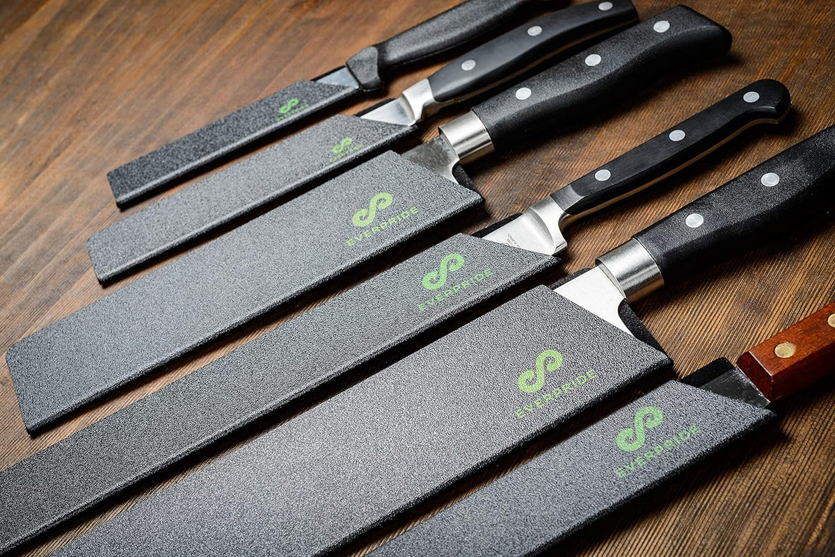Chef Knife Sheath Set (7-Piece Set) Universal Blade Edge Cover Guards for Chef’s and Kitchen Knives – Durable, BPA-Free, Felt Lined, Sturdy ABS Plastic – Knives Not Included