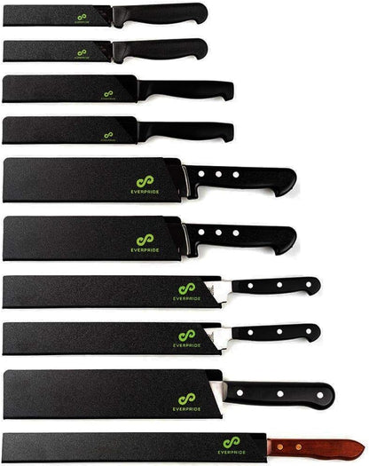 Chef Knife Sheath Set (7-Piece Set) Universal Blade Edge Cover Guards for Chef’s and Kitchen Knives – Durable, BPA-Free, Felt Lined, Sturdy ABS Plastic – Knives Not Included