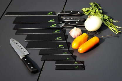 Chef Knife Sheath Set (7-Piece Set) Universal Blade Edge Cover Guards for Chef’s and Kitchen Knives – Durable, BPA-Free, Felt Lined, Sturdy ABS Plastic – Knives Not Included