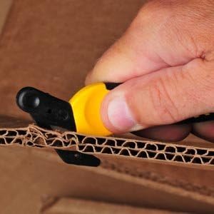 XCHANGE, Box Cutter, Safety Cutter, Utility Knife, SAFETY Knife, Replaceable Head Perfect For Cutting Double Wall Cardboard or Other Thick Material (Red)