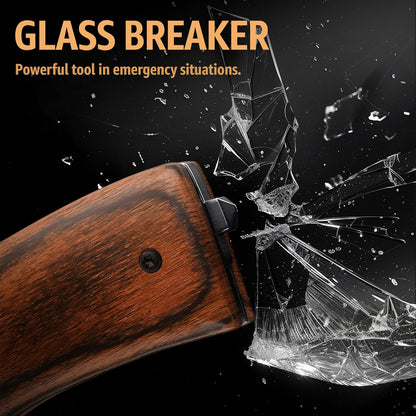 Spring Assisted Pocket Knife with Wood Handle & Glass Breaker & Pocket Clip - 3.66" Sharp Blade - Tactical Folding Knives - for Men Women Hunting Camping Military Survival Hiking Work EDC 0207