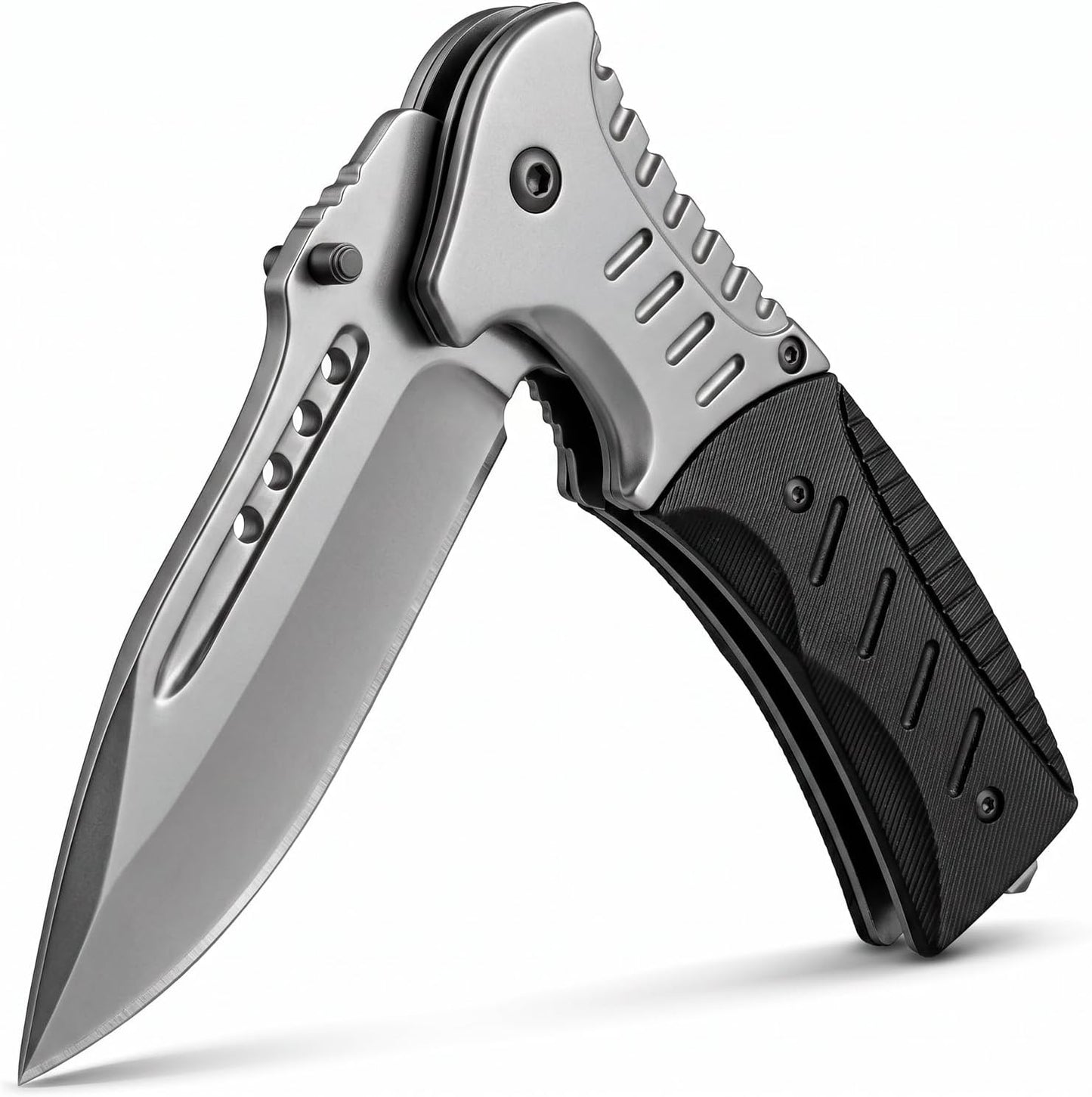 Spring Assisted Pocket Knife with Wood Handle & Glass Breaker & Pocket Clip - 3.66" Sharp Blade - Tactical Folding Knives - for Men Women Hunting Camping Military Survival Hiking Work EDC 0207