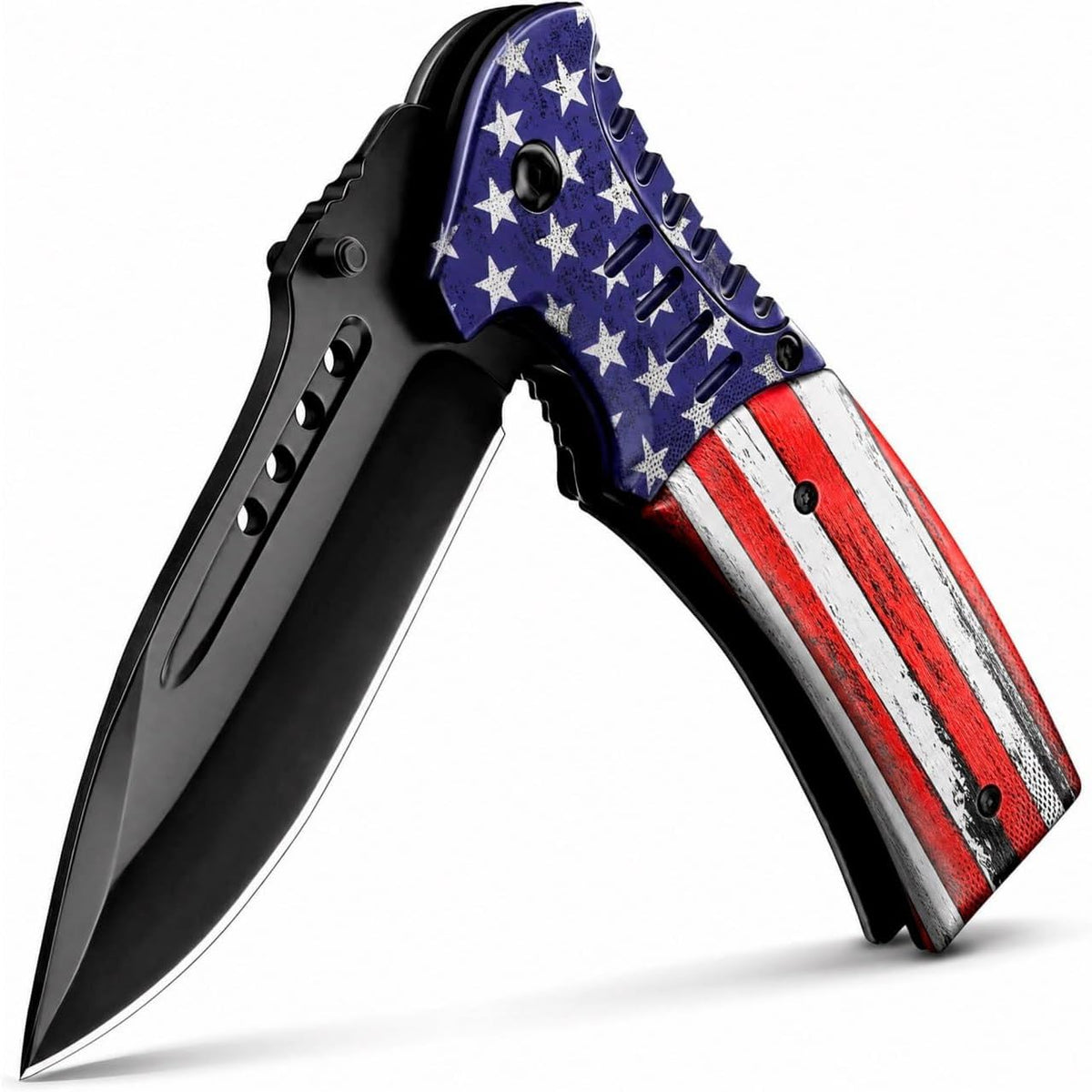 Spring Assisted Pocket Knife with Wood Handle & Glass Breaker & Pocket Clip - 3.66" Sharp Blade - Tactical Folding Knives - for Men Women Hunting Camping Military Survival Hiking Work EDC 0207