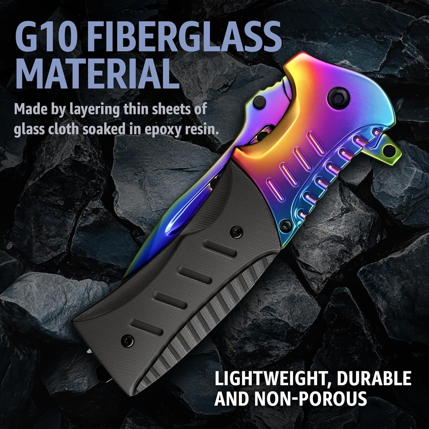 Spring Assisted Pocket Knife with Wood Handle & Glass Breaker & Pocket Clip - 3.66" Sharp Blade - Tactical Folding Knives - for Men Women Hunting Camping Military Survival Hiking Work EDC 0207