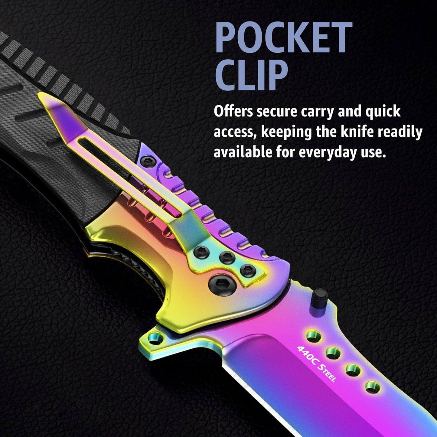 Spring Assisted Pocket Knife with Wood Handle & Glass Breaker & Pocket Clip - 3.66" Sharp Blade - Tactical Folding Knives - for Men Women Hunting Camping Military Survival Hiking Work EDC 0207