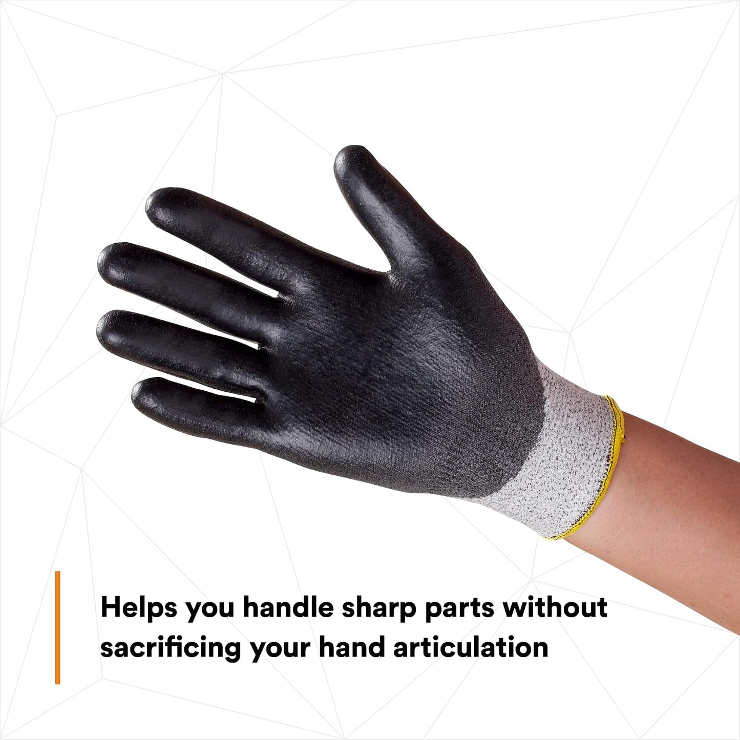 3M Comfort Grip Gloves, Cut Resistant ANSI 3, Size XL, 1 Pair, CGXL-CR, Nitrile Cutting Gloves, Medium-Duty, Washable, Knit-Cuffed, Long Lasting Durability