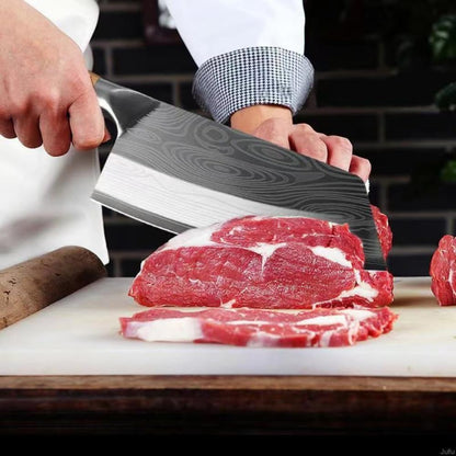 7Inch Meat Cleaver Vegetable Kitchen Knife Meat Cleaver Superior Class Stainless for Kitchen with gift box(German Steel Kitc