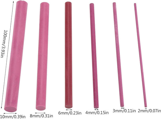 6Pcs 3000 Grit Polishing Oil Stone Sharpener Set, Professional Whetstone Tool for Kitchen Knives, Outdoor Gear, and Crafts (Red)