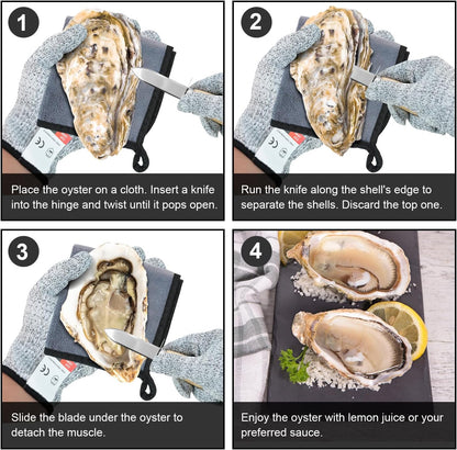 Knife Shucker Set Oyster Shucking Knife and Gloves set