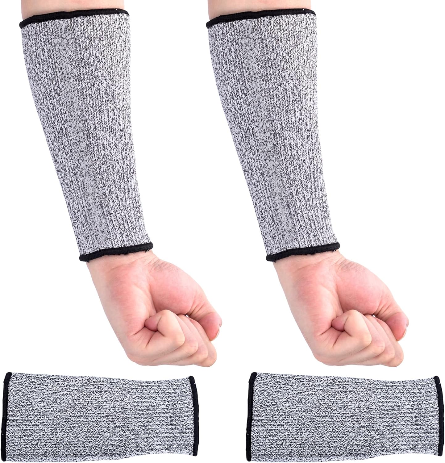 Cut Resistant Sleeves, Breathable Arm Protectors for Thin Skin, Elastic Bite Safety Reusable Protective Arm Guards Sleeves for Industrial Kitchen Garden- Grey
