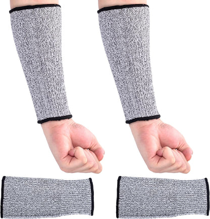 Cut Resistant Sleeves, Breathable Arm Protectors for Thin Skin, Elastic Bite Safety Reusable Protective Arm Guards Sleeves for Industrial Kitchen Garden- Grey