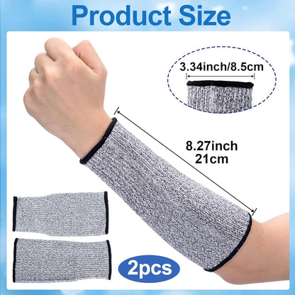 Cut Resistant Sleeves, Breathable Arm Protectors for Thin Skin, Elastic Bite Safety Reusable Protective Arm Guards Sleeves for Industrial Kitchen Garden- Grey