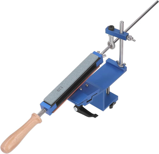 Professional Knife Sharpener with 10 Whetstones, 360° Rotation Flip Design Fixed Angle Stainless Steel, Chef Knife Sharpening Kit, Abrasive Holding System Tools for Kitchen