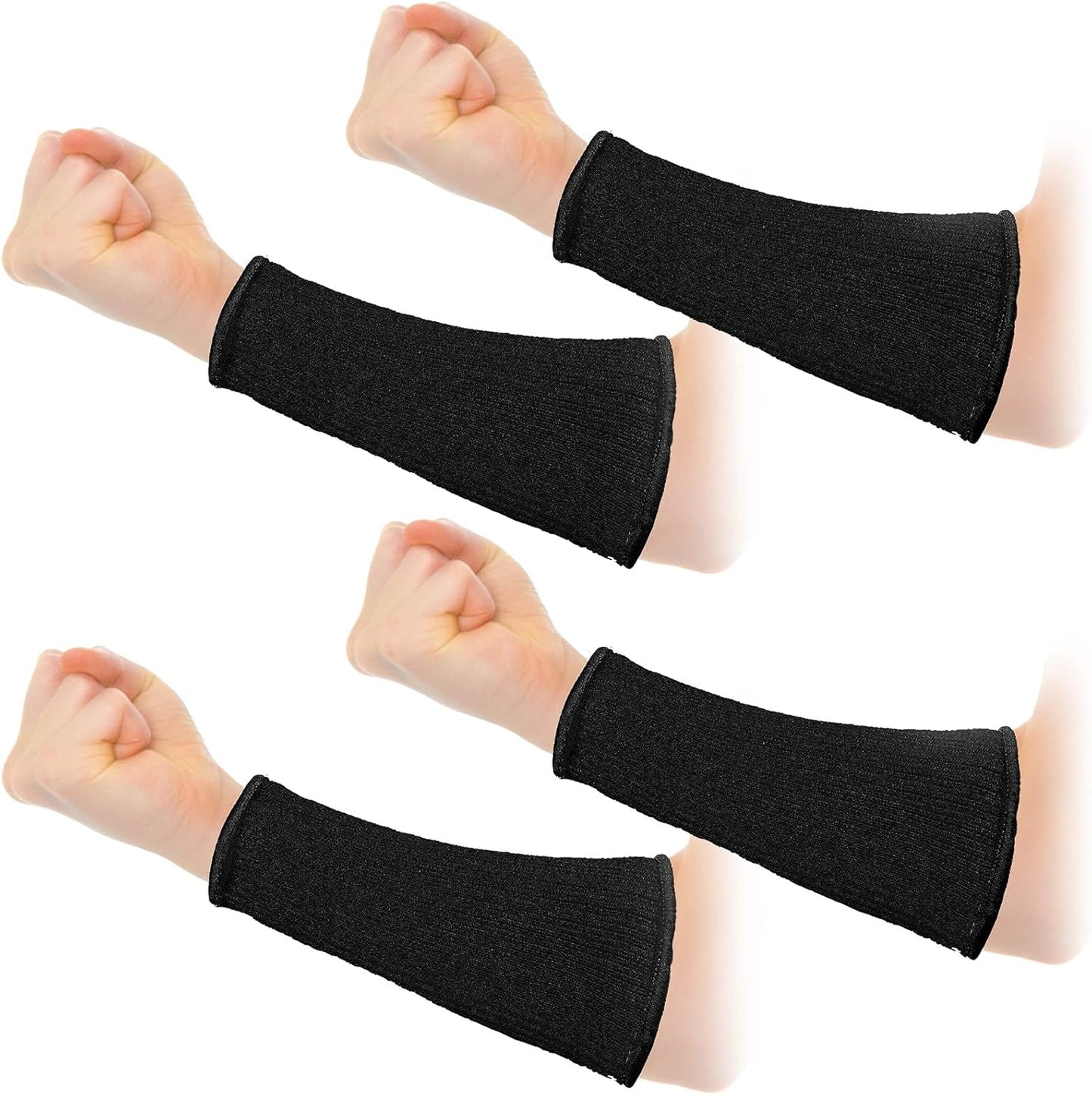 2 Pairs Cut Resistant Sleeves Level 5 Arm Protective Sleeve for Thin Skin and Bruising Gardening for Men Women(Black)