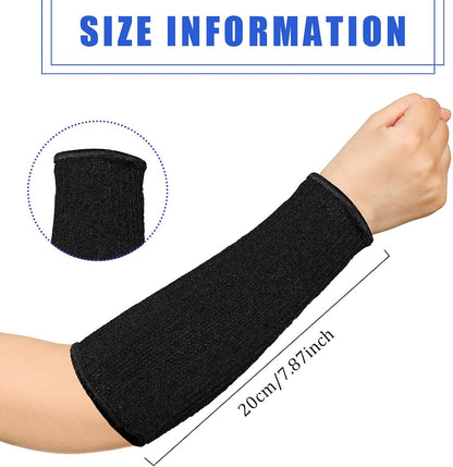 2 Pairs Cut Resistant Sleeves Level 5 Arm Protective Sleeve for Thin Skin and Bruising Gardening for Men Women(Black)