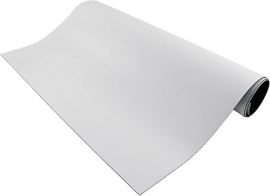 Flexible Magnetic Sheet - Non-Adhesive Magnet - Ideal for Car Signs - Strong DIY Magnets for Fridge, Dry Erase Board, Crafting - 24.5" L x 12" W - White Vinyl Front - 1-Pack