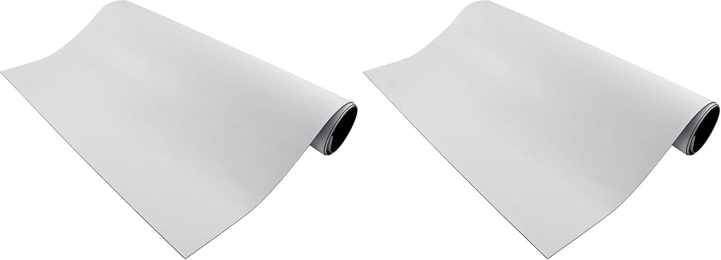 Flexible Magnetic Sheet - Non-Adhesive Magnet - Ideal for Car Signs - Strong DIY Magnets for Fridge, Dry Erase Board, Crafting - 24.5" L x 12" W - White Vinyl Front - 1-Pack