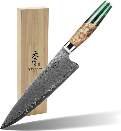 Japanese Gyutou Knife Pro. Handcrafted 8 inch Chef Knife Handmade Forged Knife Japan VG-10 Damascus Steel -Kokoro ser.