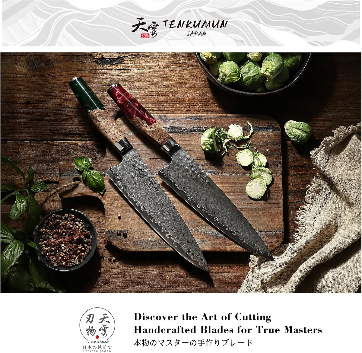 Japanese Gyutou Knife Pro. Handcrafted 8 inch Chef Knife Handmade Forged Knife Japan VG-10 Damascus Steel -Kokoro ser.