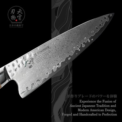 Japanese Gyutou Knife Pro. Handcrafted 8 inch Chef Knife Handmade Forged Knife Japan VG-10 Damascus Steel -Kokoro ser.