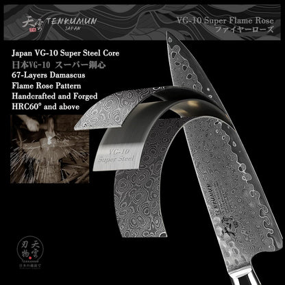 Japanese Gyutou Knife Pro. Handcrafted 8 inch Chef Knife Handmade Forged Knife Japan VG-10 Damascus Steel -Kokoro ser.