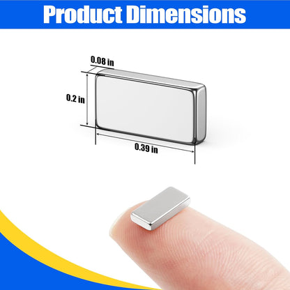 Strong Magnets with Adhesive Backing, 16 Pack 60x10x3mm, Heavy Duty | Neodymium bar magnets with a slim mounting profile; for garage storage, cabinet closures, shower doors and wall signs