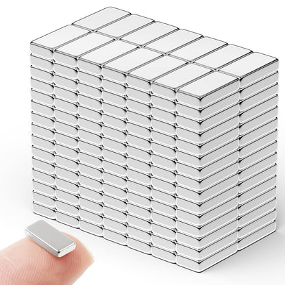 Strong Magnets with Adhesive Backing, 16 Pack 60x10x3mm, Heavy Duty | Neodymium bar magnets with a slim mounting profile; for garage storage, cabinet closures, shower doors and wall signs