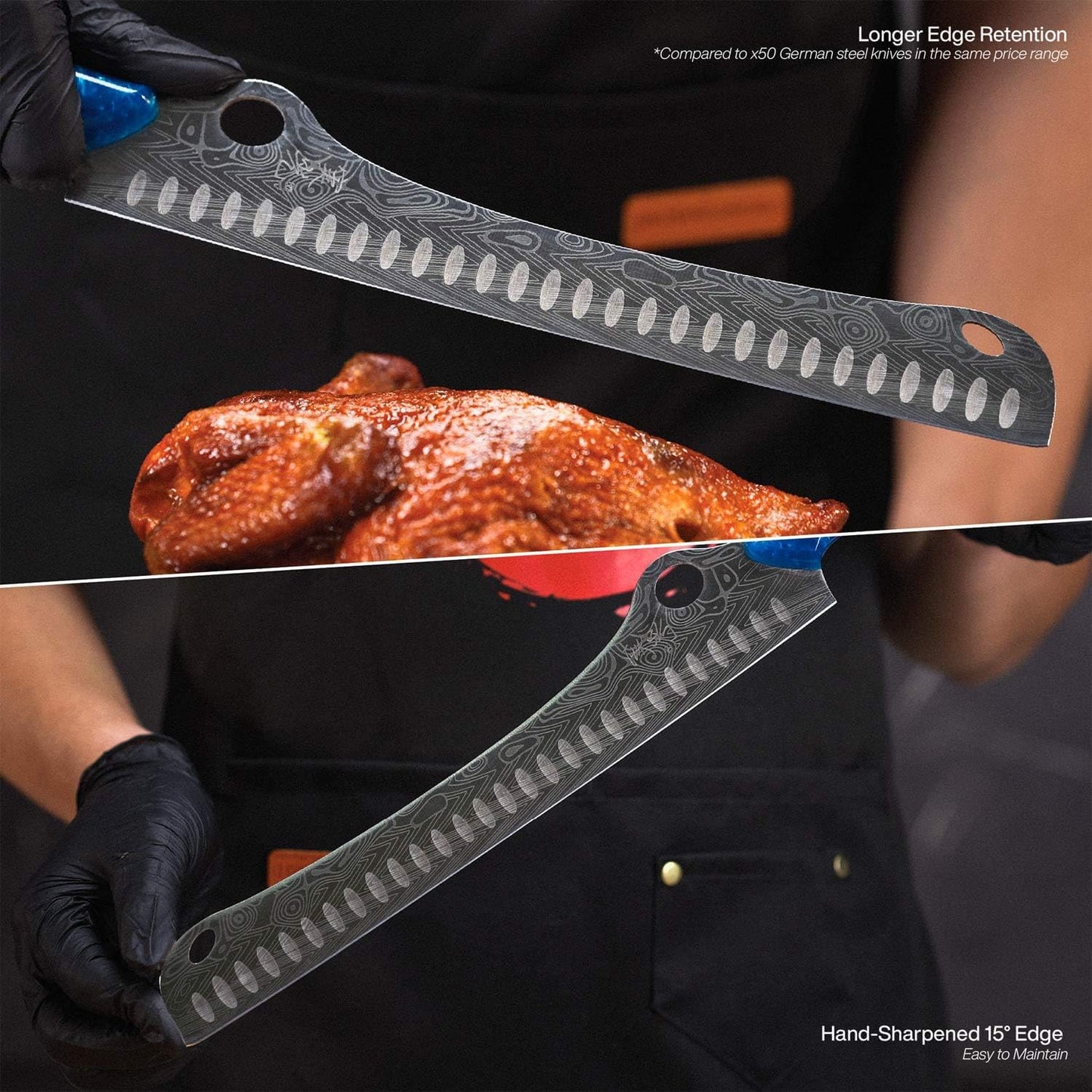 ® SteelFang Edition – Japanese Brisket Knife 12" with Rosewood Handle | Premium Butcher & Carving Knife for Meat, BBQ, and Brisket Slicing – Ultra Sharp High-Carbon Stainless Steel Blade