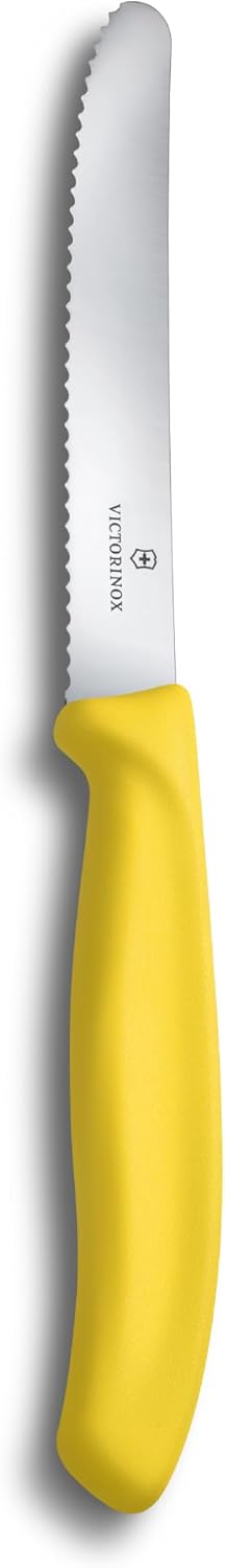 Swiss Classic, Tomato and Table Knife, Extra Sharp Blade, Wavy Edge, 11 cm, Stainless Steel, Yellow