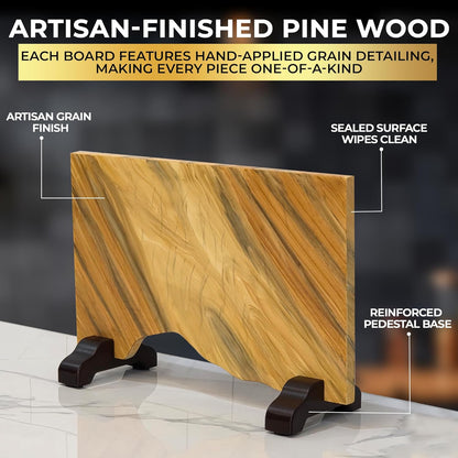 Magnetic Knife Block Double Sided Holder East Indian Walnut Black Resin Dual Surface Magnet Storage for Knives on Kitchen Countertop Holds Up To 20 Knives