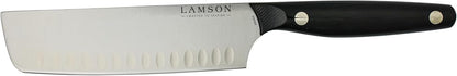 Lamson 7" Vintage Nakiri Knife with Kullenschliff (Hollow) Edge with Walnut Handle