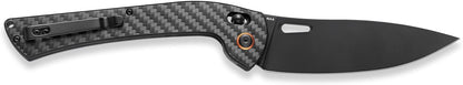 foldable chef's knife, AUS-8 stainless steel with black titanium plating, carbon fiber handle with back clip, portable outdoor folding fruit petty knife