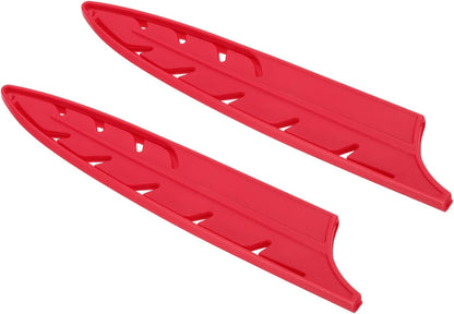 ABS Safety Knife Cover Sleeves for 8" Chef Knife, Universal Chopping Edge Guard Blade Protector Sheath for Kitchen Bar, Red, 19.7cm L, Pack of 4