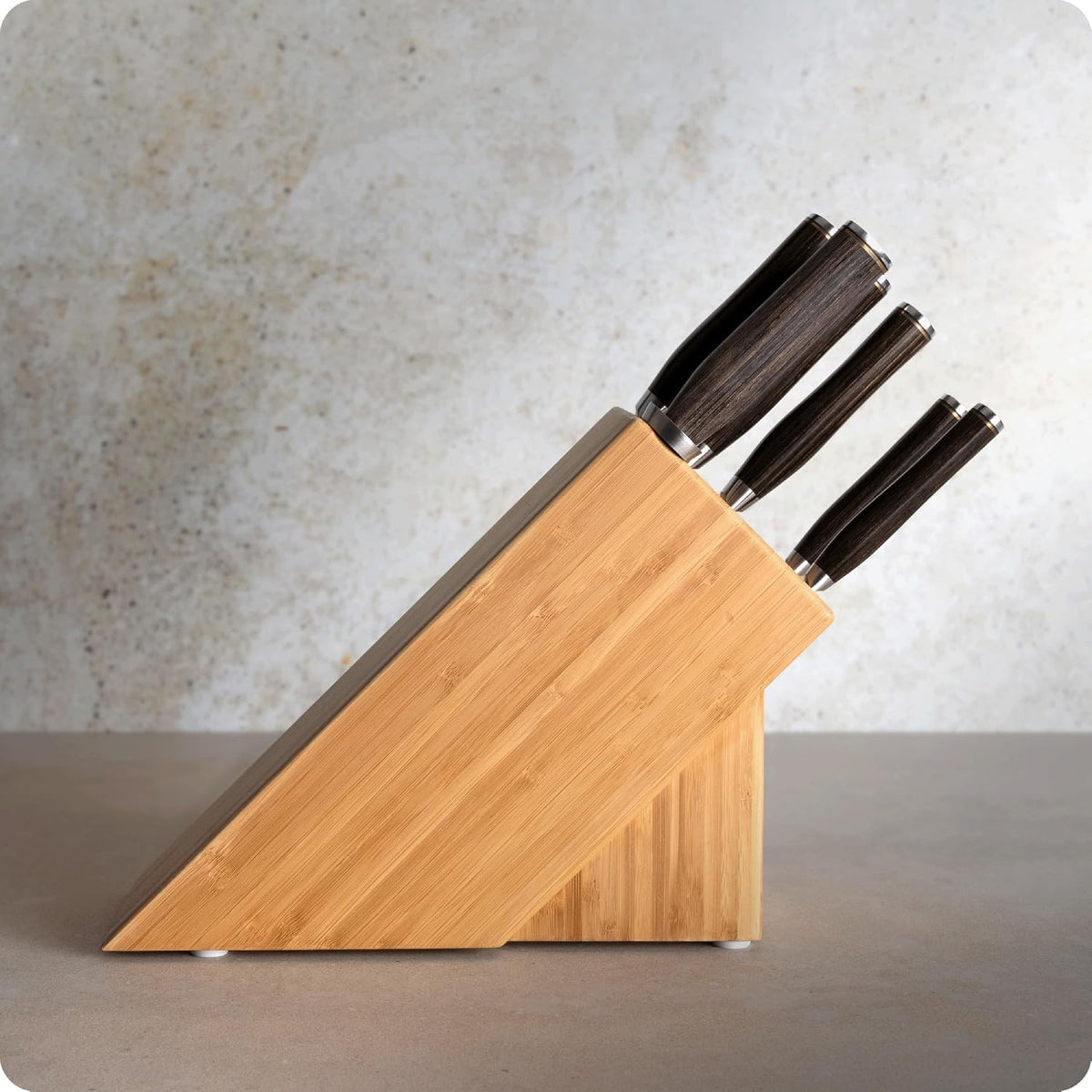 Premier 8 Piece Professional Block Set | Includes 6 Premier Knives, Honing Steel and 11-Slot Bamboo Knife Block, Handcrafted, Pakkawood Handle