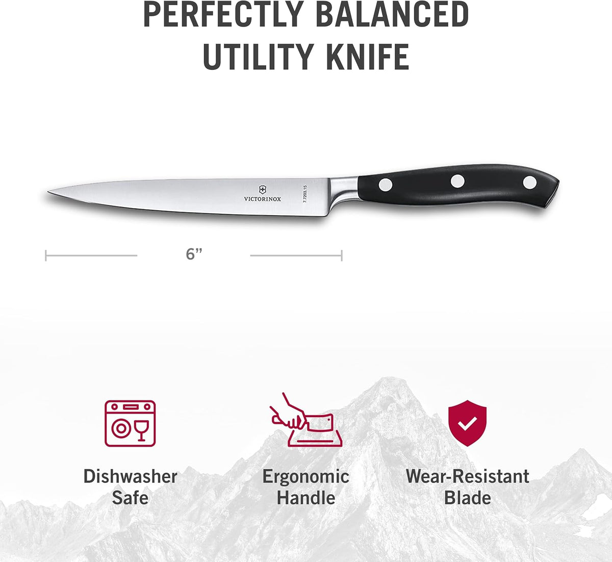 Grand Maître 6" Chef's Knife - Stainless Steel Kitchen Slicer | high-carbon blade with ergonomic non-slip handle. Professional Swiss quality for meat and vegetable prep