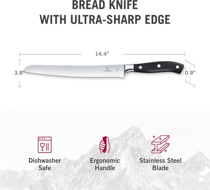 Grand Maître 6" Chef's Knife - Stainless Steel Kitchen Slicer | high-carbon blade with ergonomic non-slip handle. Professional Swiss quality for meat and vegetable prep