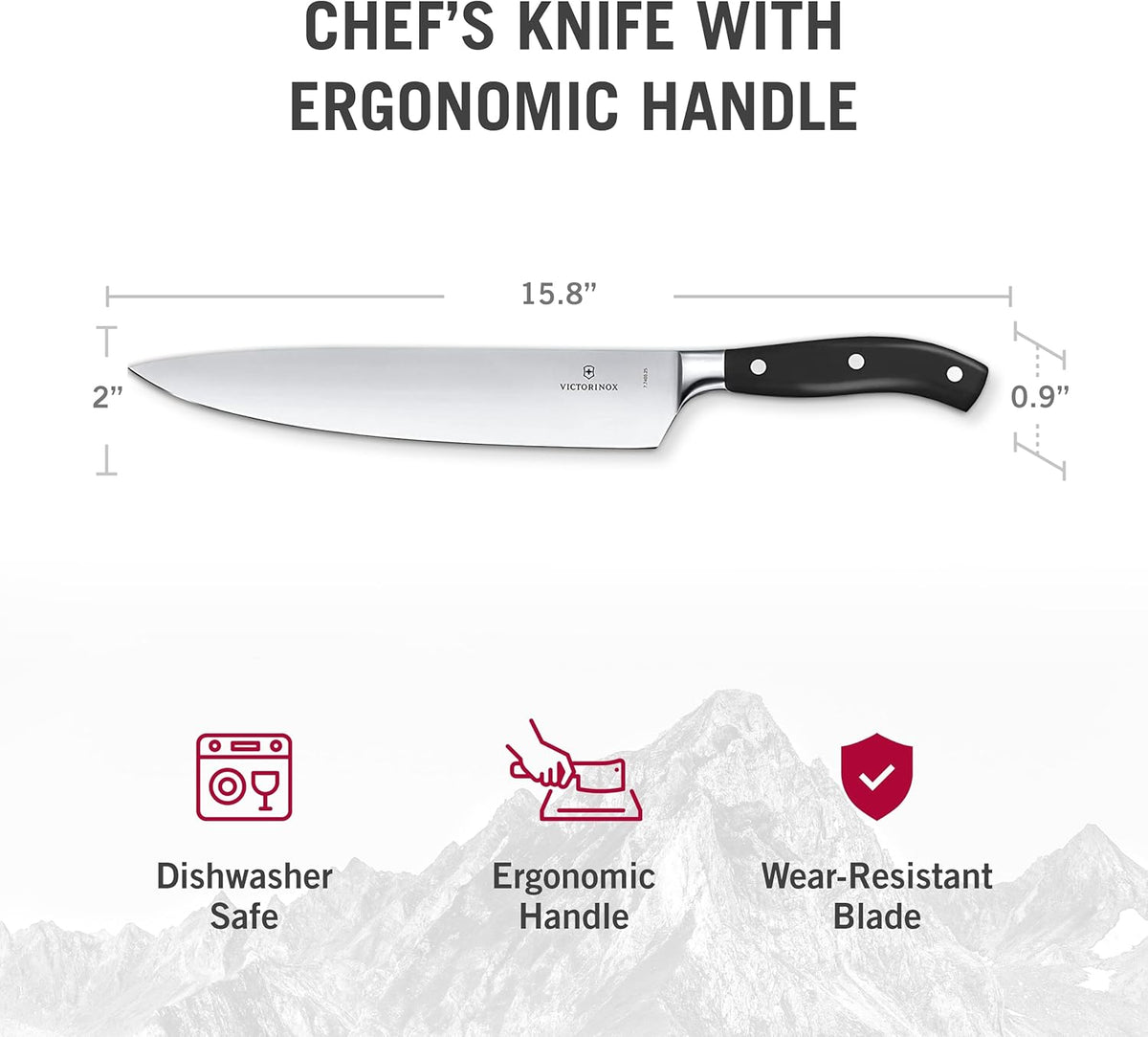 Grand Maître 6" Chef's Knife - Stainless Steel Kitchen Slicer | high-carbon blade with ergonomic non-slip handle. Professional Swiss quality for meat and vegetable prep