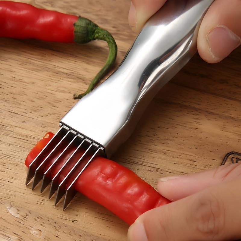 2024 New Shred Silk The Knife, Stainless Steel Chopped Green Onion Knife, Kitchen Vegetable Cutter Sharp Scallion Shredding Cutter Shred Knife Household Multifunctional Food Slicer Gadget