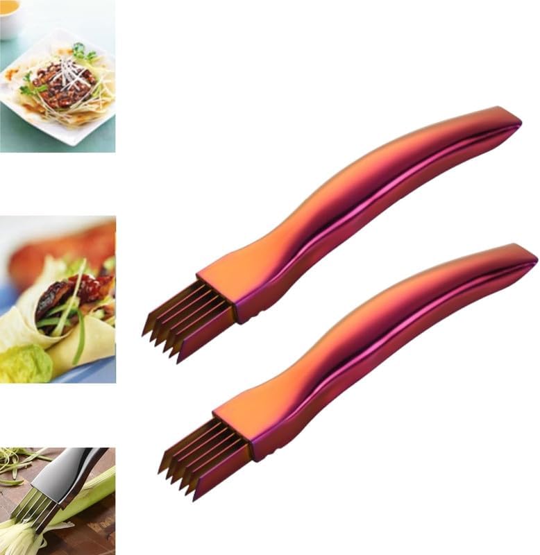 2024 New Shred Silk The Knife, Stainless Steel Chopped Green Onion Knife, Kitchen Vegetable Cutter Sharp Scallion Shredding Cutter Shred Knife Household Multifunctional Food Slicer Gadget