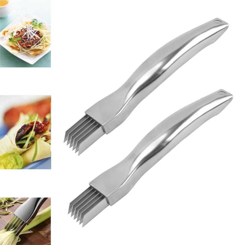 2024 New Shred Silk The Knife, Stainless Steel Chopped Green Onion Knife, Kitchen Vegetable Cutter Sharp Scallion Shredding Cutter Shred Knife Household Multifunctional Food Slicer Gadget
