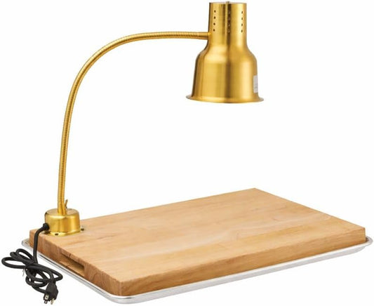 Carving Station Kit with Heat Lamp, Cutting Board & Drip Pan – 120V, 250W | Commercial Food Warming & Carving Station (Gold, 24 Inch)