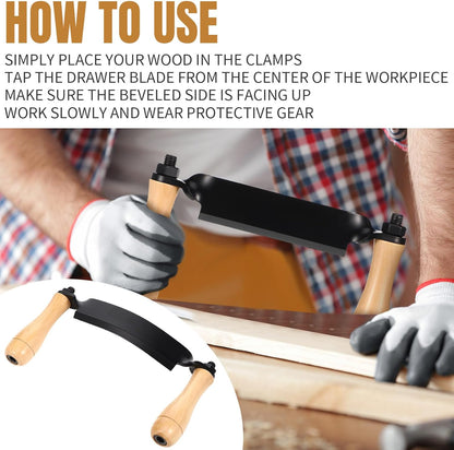 2 Pcs 5 Inch Draw Shave Knife Set Draw Shave Knife Straight and Curved Woodworking Debarking Hand Tool Wood Razor Shaving Wood Barking Tool for Men(Straight, Curved)