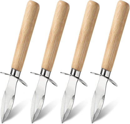 Oyster Knife Stainless Steel Oyster Shucking Knife Set of 4 for Seafood Tools