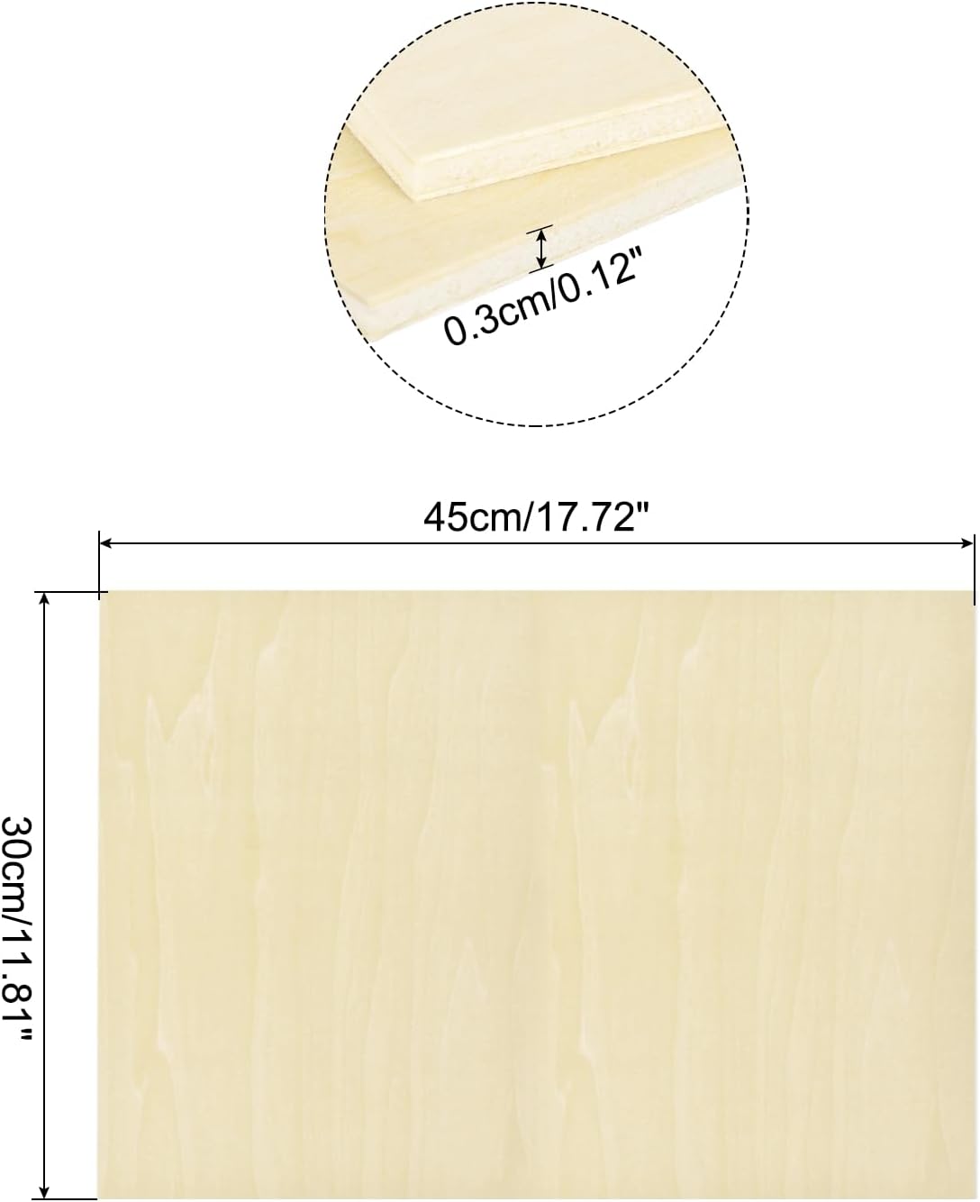 MECCANIXITY 3pcs Basswood Sheets 12 x 8 x 3/8 Inch Unfinished Wood Boards Plywood for DIY Crafts Laser Cutting with Smooth Surfaces