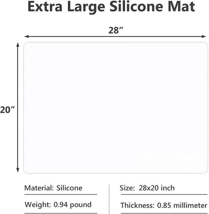 Gartful 25“x17”x0.03“ Silicone Mats for Kitchen Counter, Large Silicone Countertop Protector, Nonskid Heat Resistant Desk Saver Pad, Multipurpose Mat, Placemat, Dark Gray